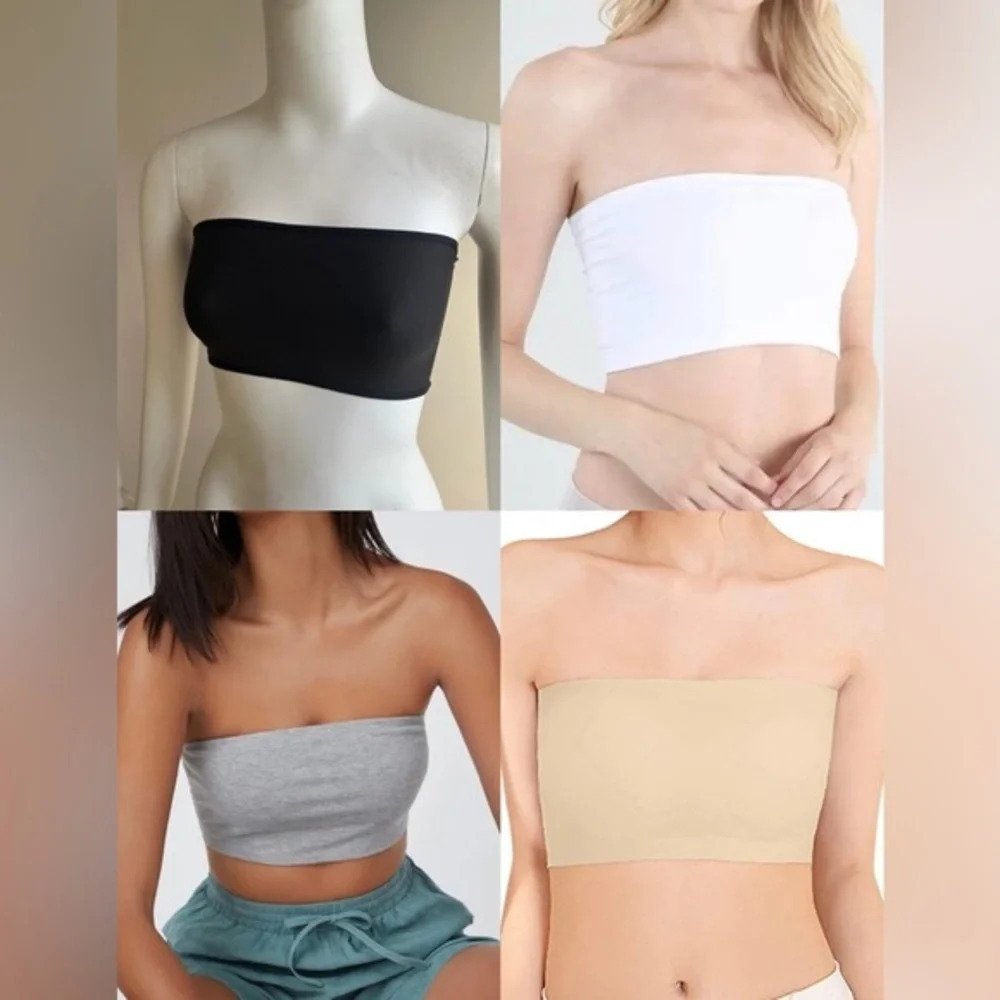 Solid Cropped Tube Top Bandeau Simple Stylish Comfy Will Fit Size XS & S New